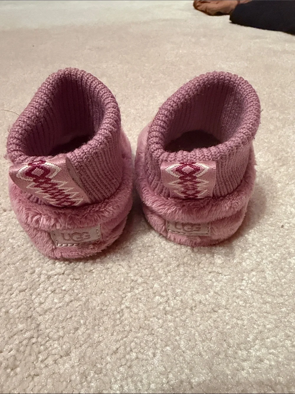Ugg Plush Baby/Toddler Slip-On Booties in Dusty Rose